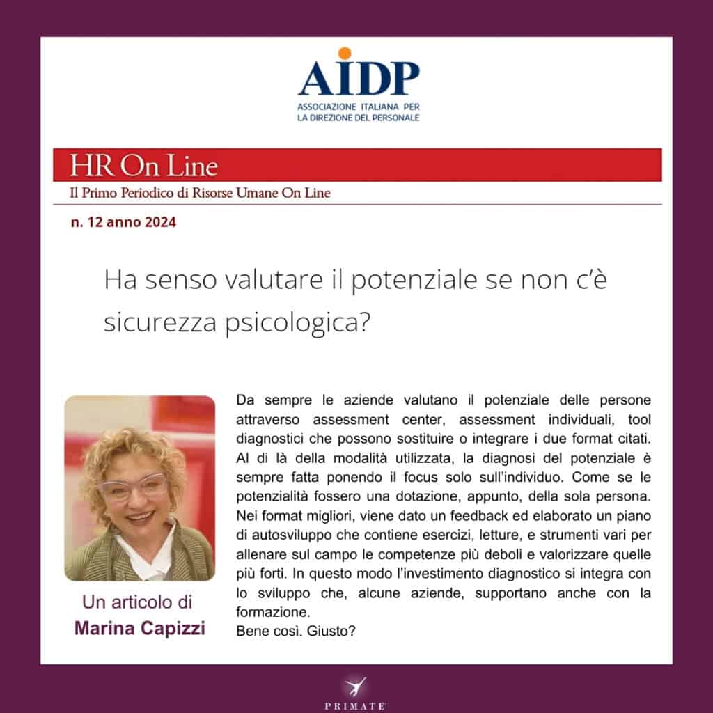 Ha senso valutare il potenziale se non c’è sicurezza psicologica?