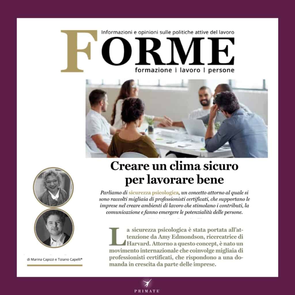Creare un clima sicuro per lavorare bene