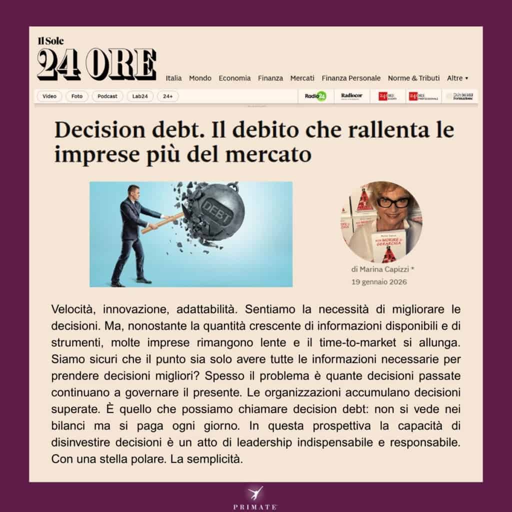 Decision debt. Il debito che rallenta le imprese più del mercato